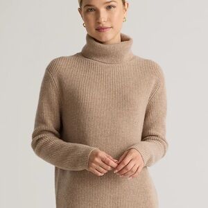 Quince Mongolian Cashmere Fisherman Turtleneck Sweater
